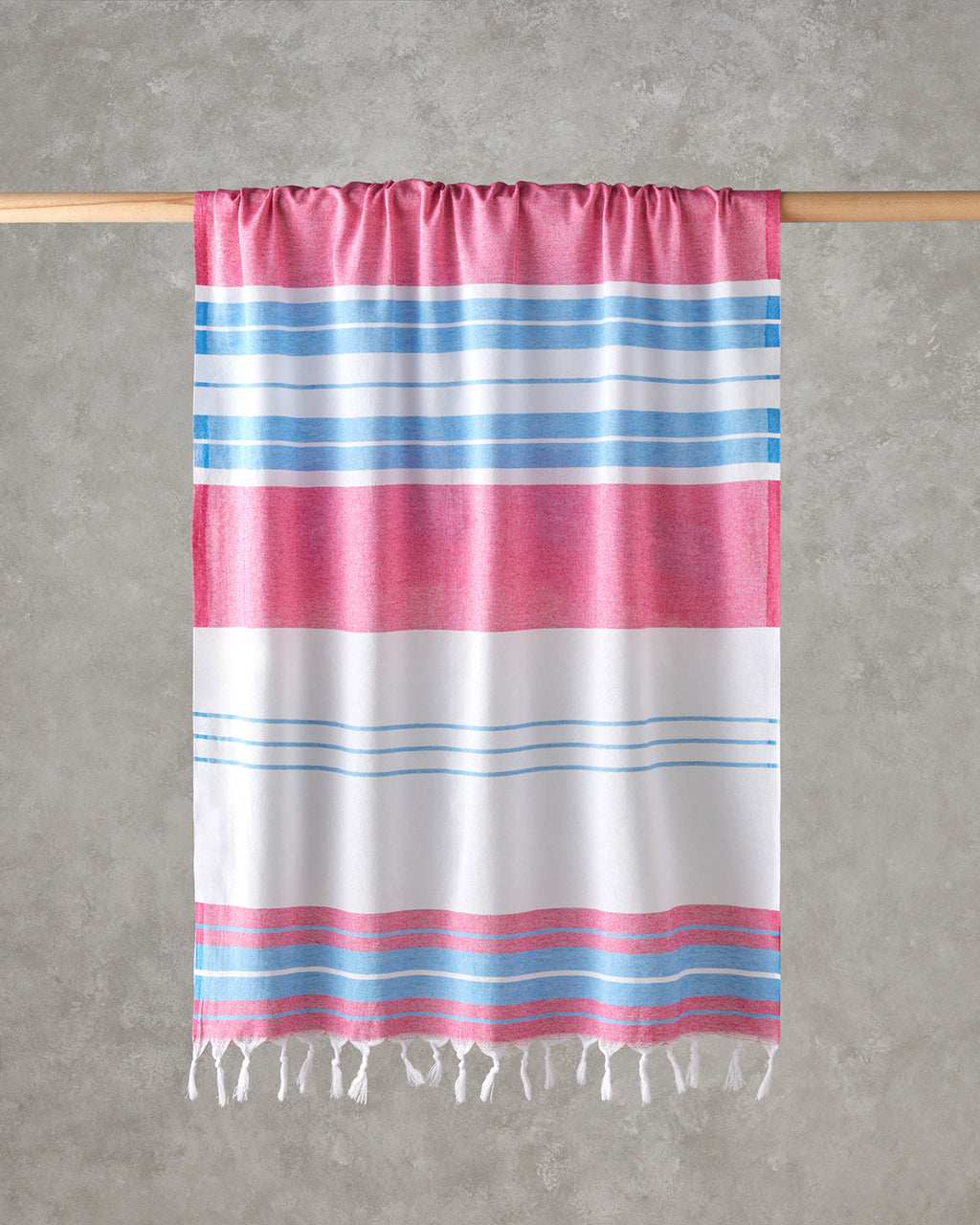Dolly Regenerated Striped Bath Wrap 90x150 cm Fuchsia - Blue