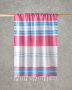 Dolly Regenerated Striped Bath Wrap 90x150 cm Fuchsia - Blue