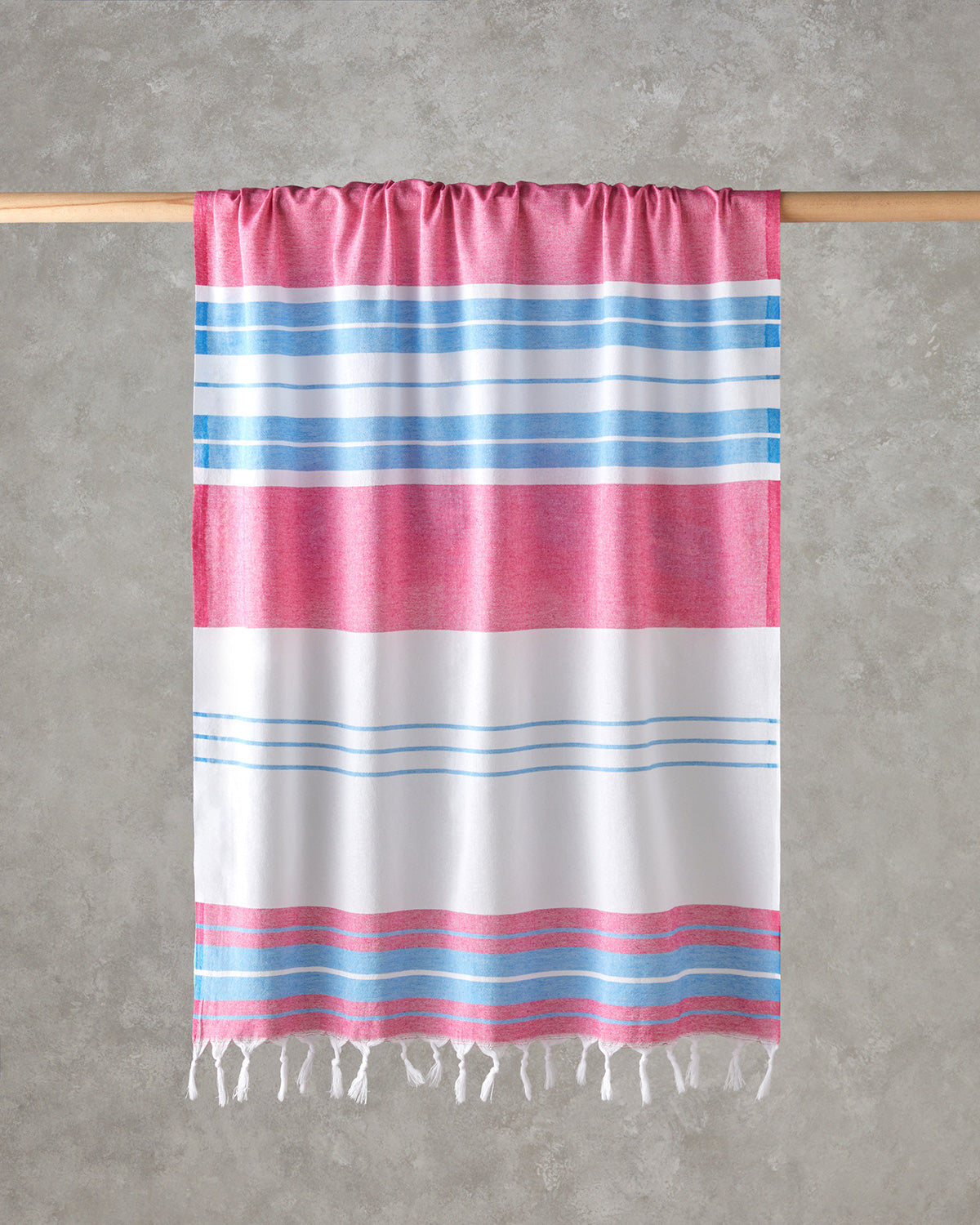 Dolly Regenerated Striped Bath Wrap 90x150 cm Fuchsia - Blue