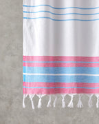 Dolly Regenerated Striped Bath Wrap 90x150 cm Fuchsia - Blue (view 2)