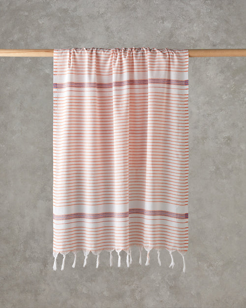 Bony Regenerated Striped Bath Wrap 90x150 cm Blue - Orange