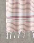 Bony Regenerated Striped Bath Wrap 90x150 cm Blue - Orange (view 2)