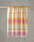 River Regenerated Striped Bath Wrap 90x150 cm Yellow-Fuchsia