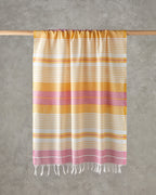 River Regenerated Striped Bath Wrap 90x150 cm Yellow-Fuchsia