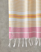 River Regenerated Striped Bath Wrap 90x150 cm Yellow-Fuchsia (view 2)