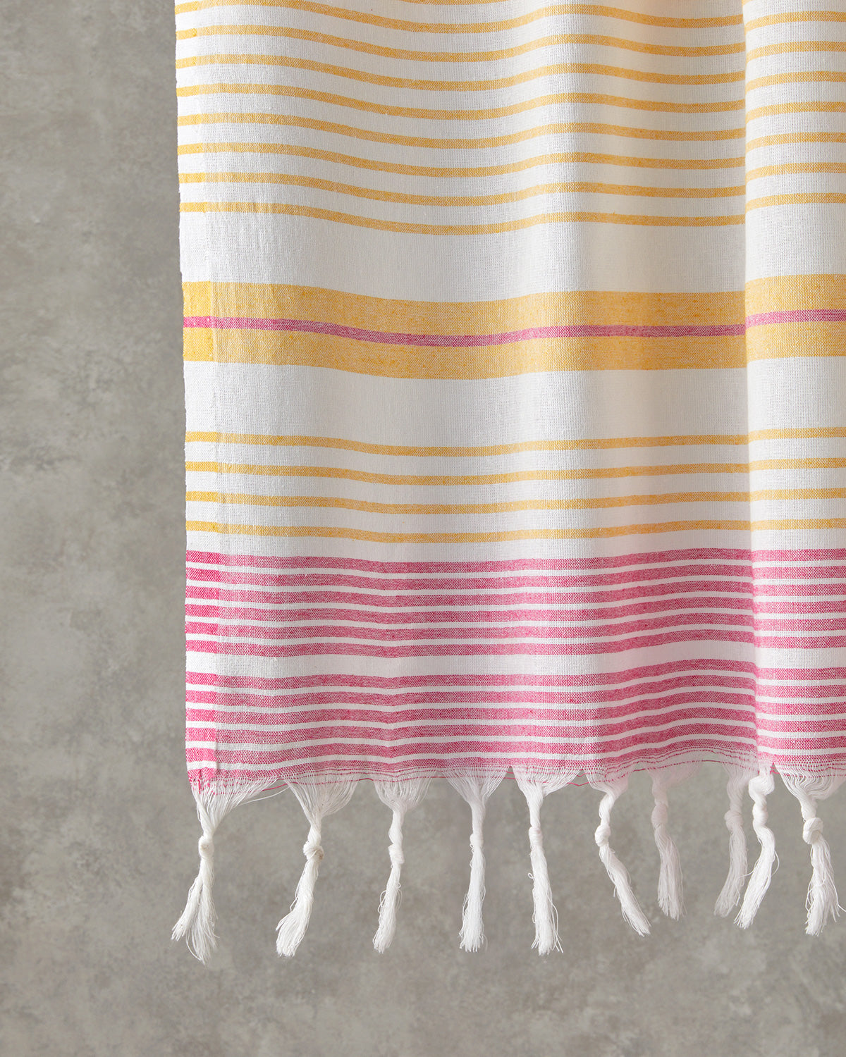 River Regenerated Striped Bath Wrap 90x150 cm Yellow-Fuchsia (view 2)