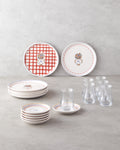 Clara Ceramic Cake Set 18 Pieces, 6 Servings Colored
