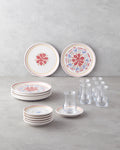 Lily Ceramic Cake Set 18 Pieces, 6 Servings Colored