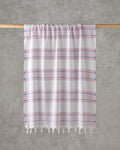 Mayra Regenerated Striped Bath Wrap 90x150 cm Fuchsia - Blue