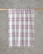 Mayra Regenerated Striped Bath Wrap 90x150 cm Fuchsia - Blue