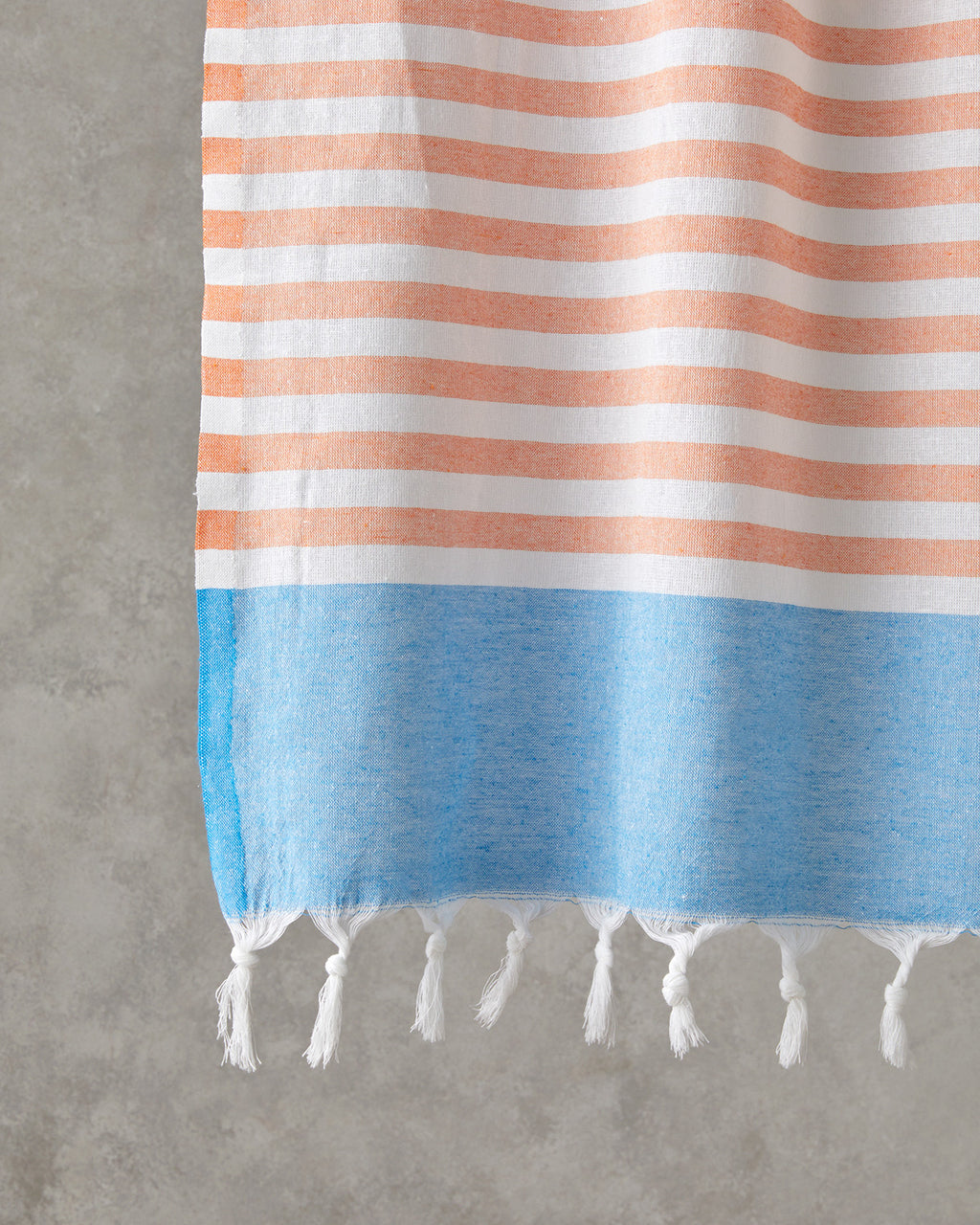 Candy Regenerated Striped Bath Wrap 90x150 cm Orange - Light Blue (view 2)