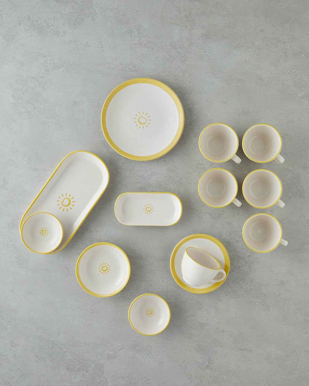 Sunny Ceramic Breakfast Set 26 Pieces, 6 Servings Yellow (view 2)
