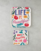 Rosy Life Melamine 2 pcs Tray 33-24 cm Colored
