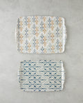Cosy Stripe Melamine 2 pcs Tray 42x31 cm + 25x38 cm Blue