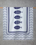 Cotton Beach Towel 90x150 cm Ecru - Navy Blue