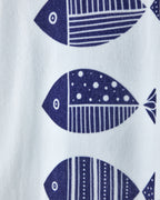 Cotton Beach Towel 90x150 cm Ecru - Navy Blue (view 3)