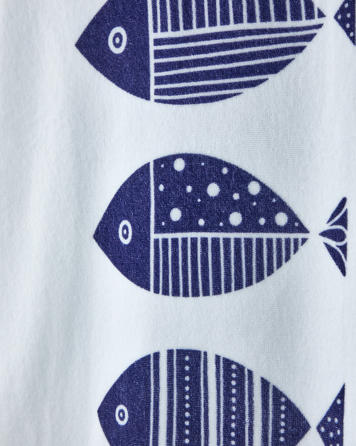 Cotton Beach Towel 90x150 cm Ecru - Navy Blue (view 3)