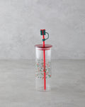 Kokina Borosilicate with Straw Glass 460 ml Red