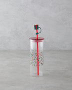 Kokina Borosilicate with Straw Glass 460 ml Red