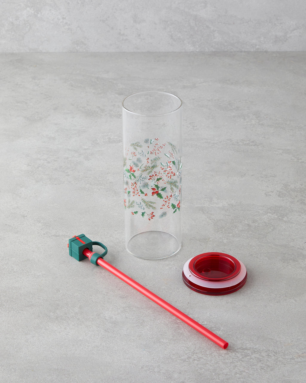 Kokina Borosilicate with Straw Glass 460 ml Red (view 2)