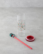 Kokina Borosilicate with Straw Glass 460 ml Red (view 2)