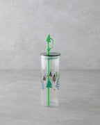 Winter Tree Borosilicate with Straw Glass 460 ml Green