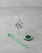 Winter Tree Borosilicate with Straw Glass 460 ml Green (view 2)