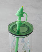 Winter Tree Borosilicate with Straw Glass 460 ml Green (view 3)