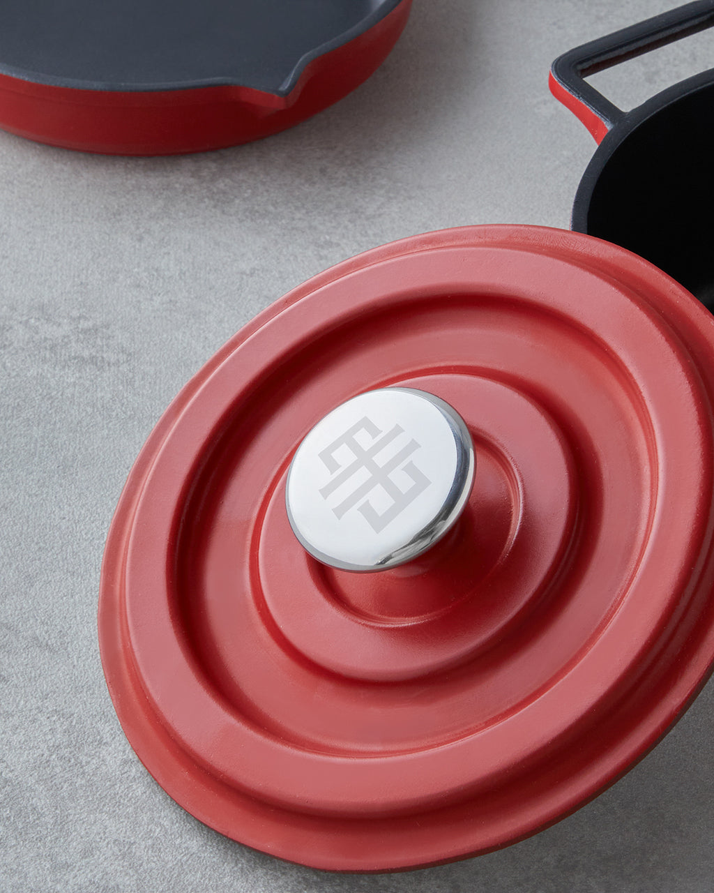 Cast Aluminum Mini Pot Set 14x14x14 cm Red - Black (view 11)