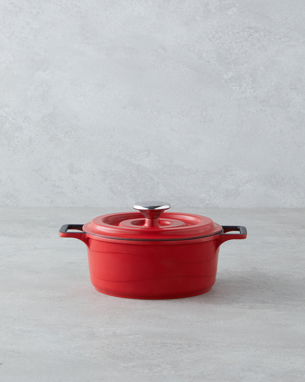 Cast Aluminum Mini Pot Set 14x14x14 cm Red - Black (view 2)