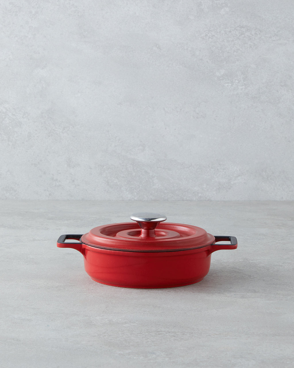 Cast Aluminum Mini Pot Set 14x14x14 cm Red - Black (view 3)