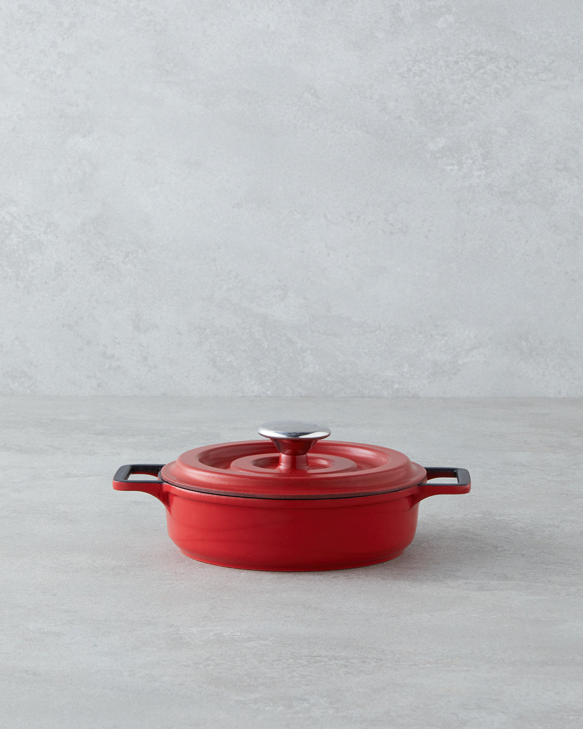 Cast Aluminum Mini Pot Set 14x14x14 cm Red - Black (view 3)