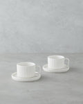 Porcelain 4 Pieces 2 Servings Tea Cup Set 220 ml White