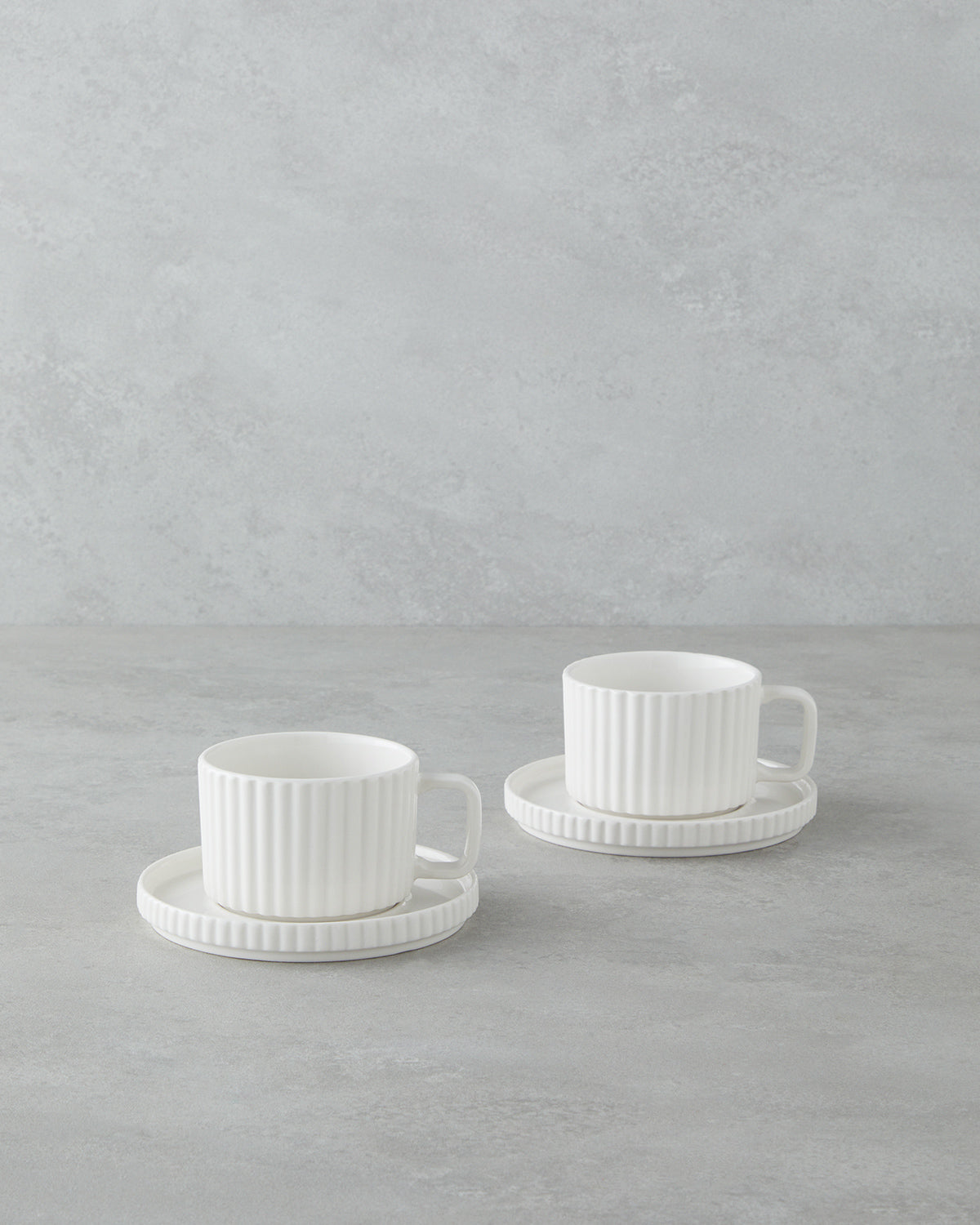 Porcelain 4 Pieces 2 Servings Tea Cup Set 220 ml White