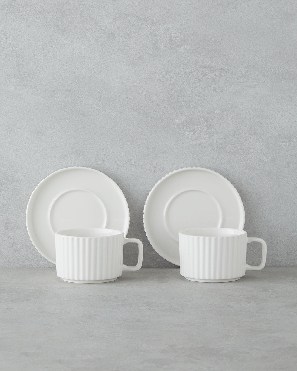 Porcelain 4 Pieces 2 Servings Tea Cup Set 220 ml White (view 2)