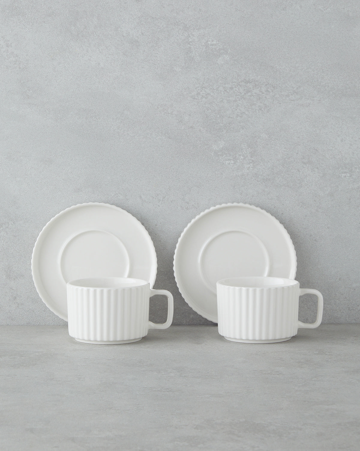 Porcelain 4 Pieces 2 Servings Tea Cup Set 220 ml White (view 2)