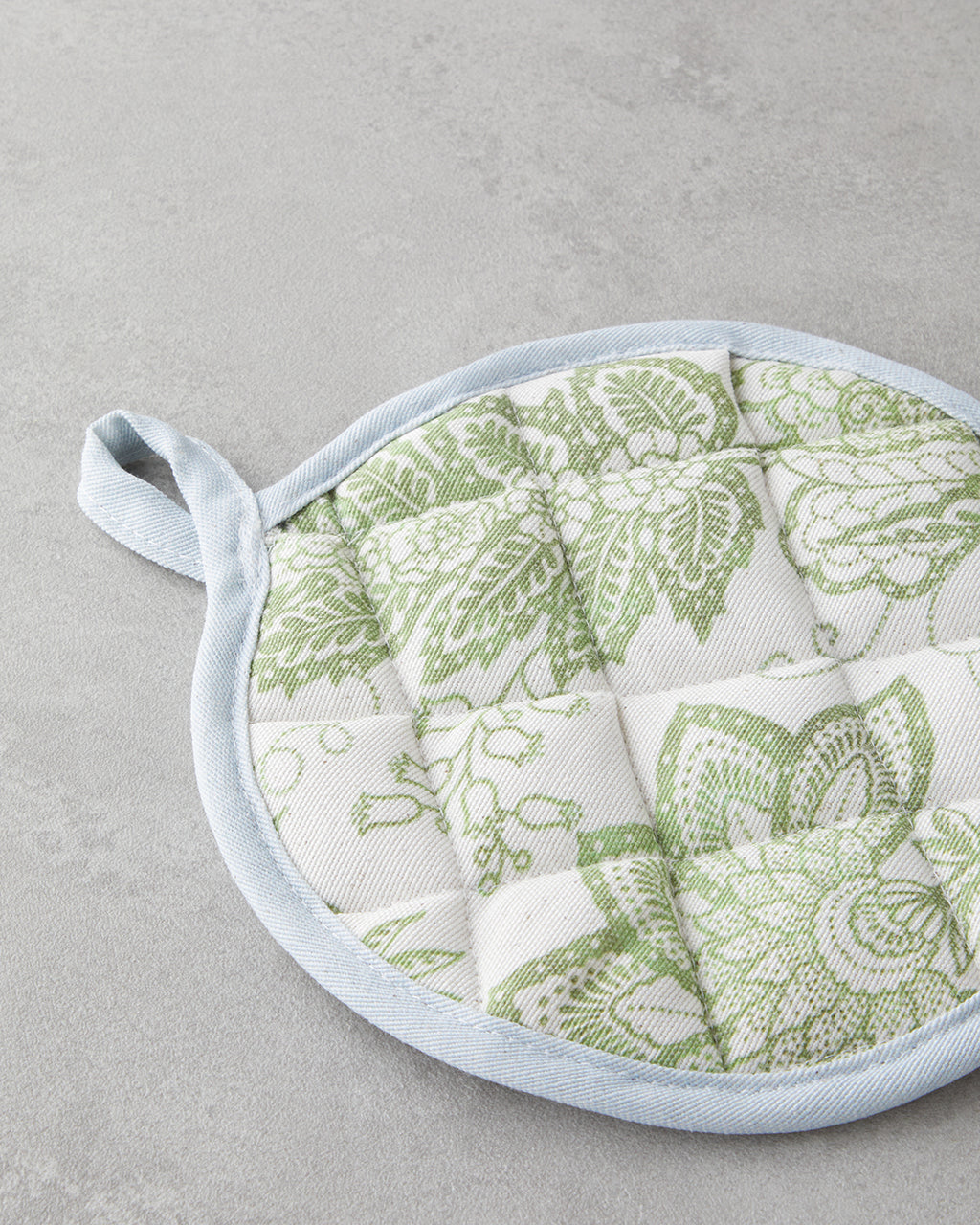 Greenery Cotton Polyester 2 Pieces Kitchen Set 17x30 cm+20x20 cm White - Green (view 3)