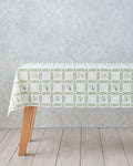 Botanical Garden Cotton Polyester Table Cloth 150x200 cm White - Green