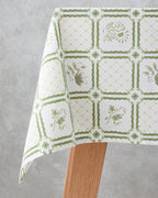 Botanical Garden Cotton Polyester Table Cloth 150x200 cm White - Green (view 2)