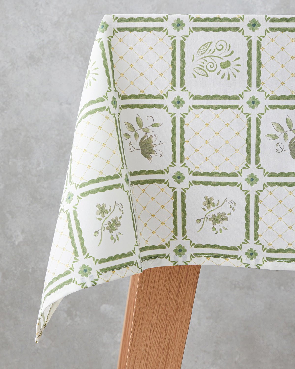 Botanical Garden Cotton Polyester Table Cloth 150x200 cm White - Green (view 2)