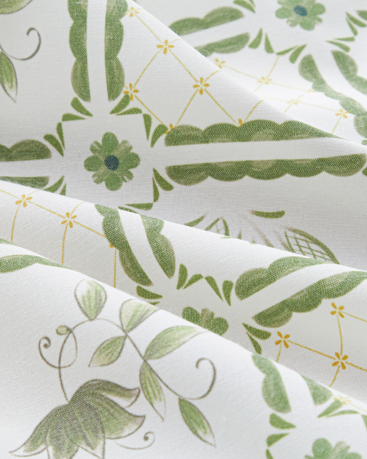 Botanical Garden Cotton Polyester Table Cloth 150x200 cm White - Green (view 3)