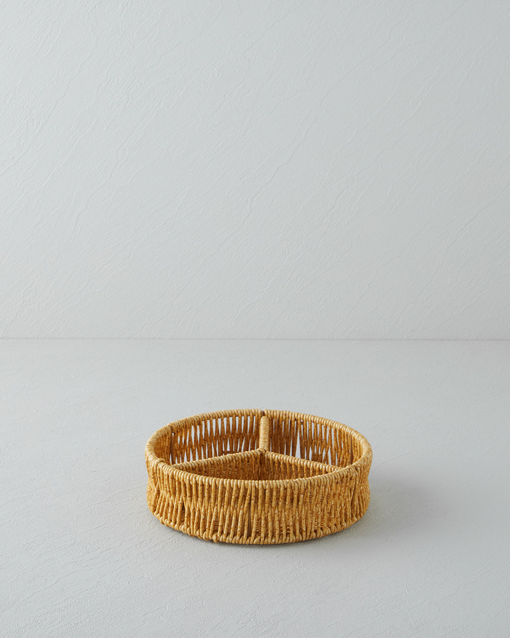 Plastic Rattan with 3 Sections Serving Ware 19x5 cm Light Brown