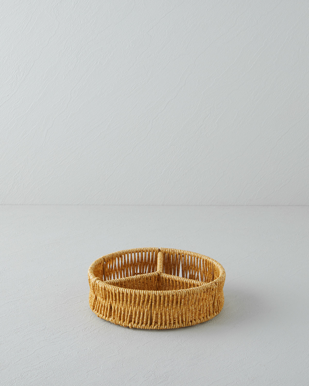 Plastic Rattan with 3 Sections Serving Ware 19x5 cm Light Brown