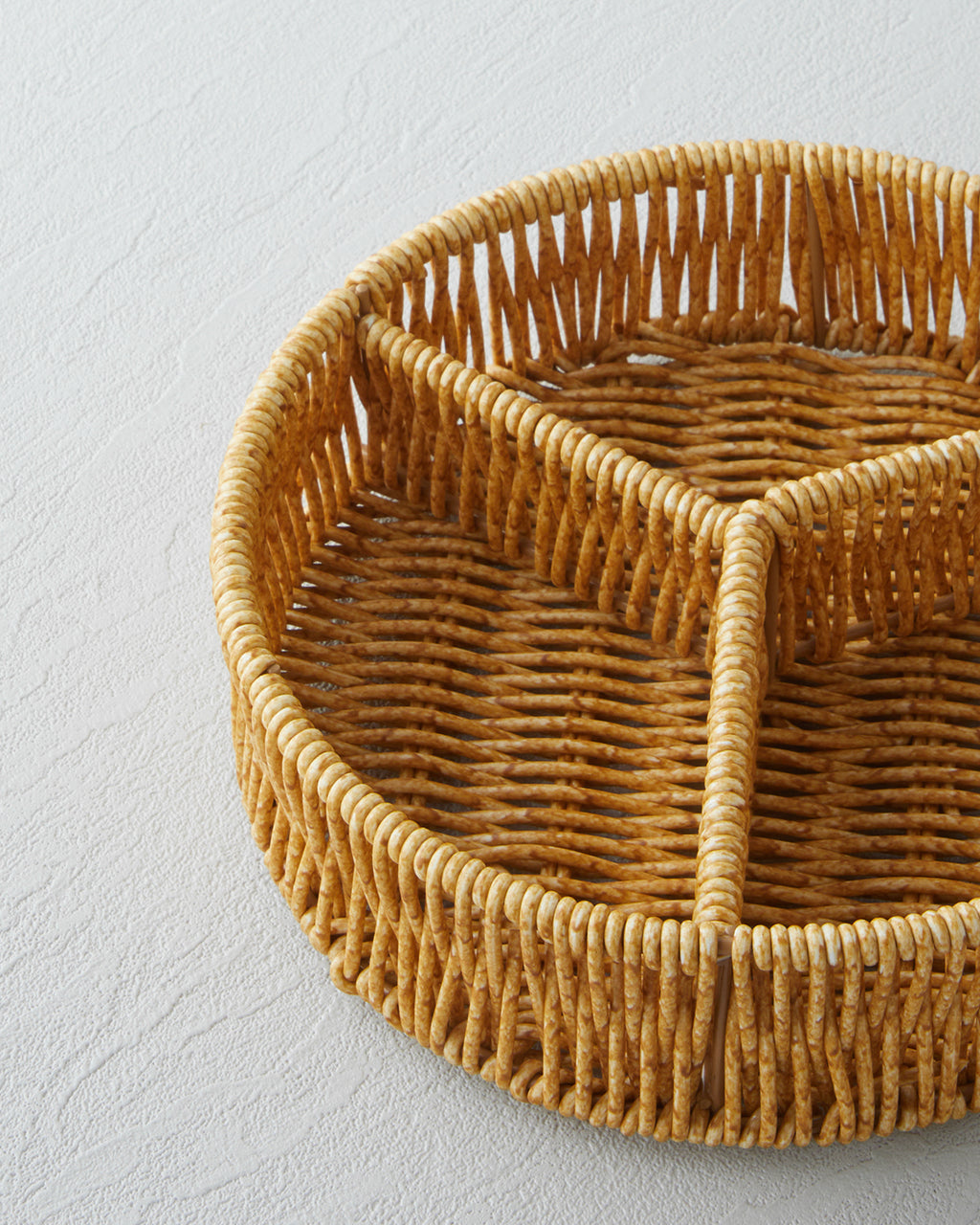 Plastic Rattan with 3 Sections Serving Ware 19x5 cm Light Brown (view 3)