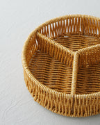 Plastic Rattan with 3 Sections Serving Ware 19x5 cm Light Brown (view 3)