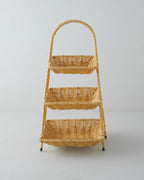 Plastic Rattan Cookie Stand Light Brown - 26x22x44 cm