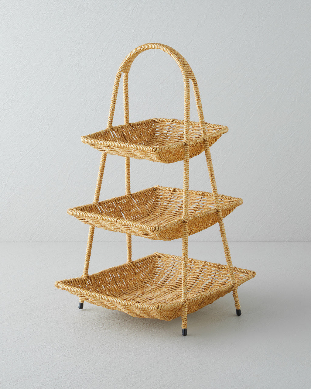 Plastic Rattan Cookie Stand Light Brown - 23x19x25 cm (view 2)