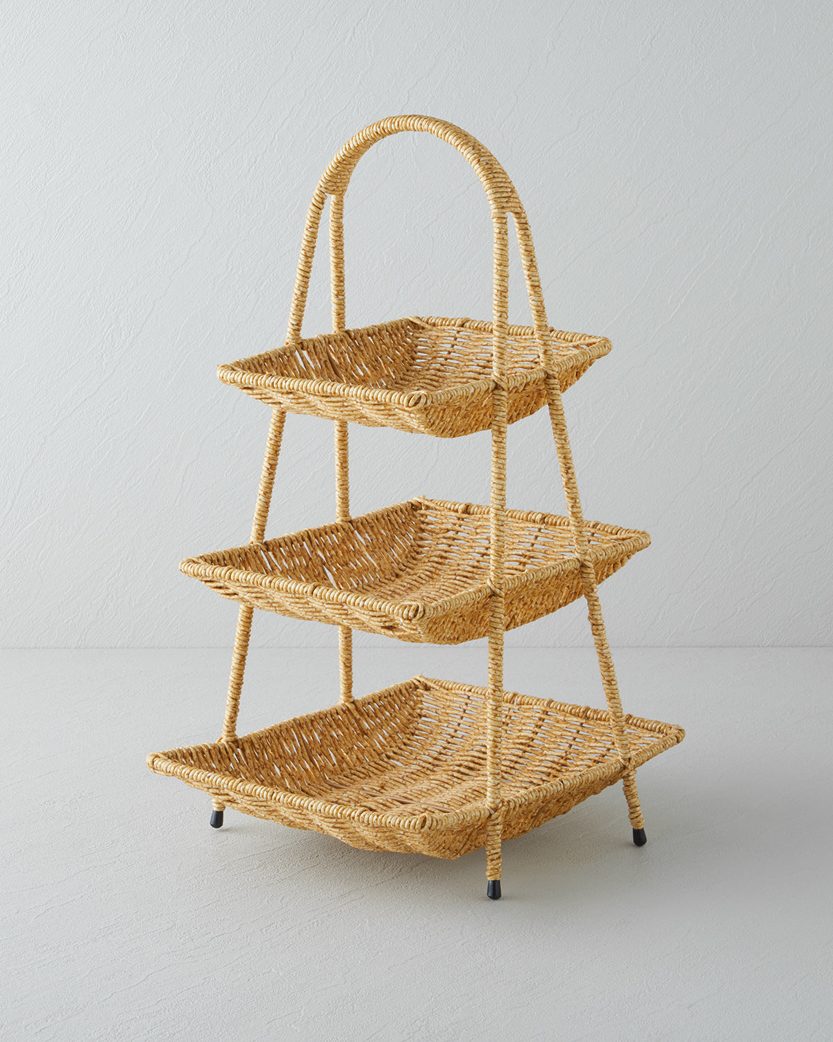 Plastic Rattan Cookie Stand Light Brown - 23x19x25 cm (view 2)