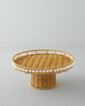 Pearl Plastic Rattan Cake Stand 30 cm Light Brown