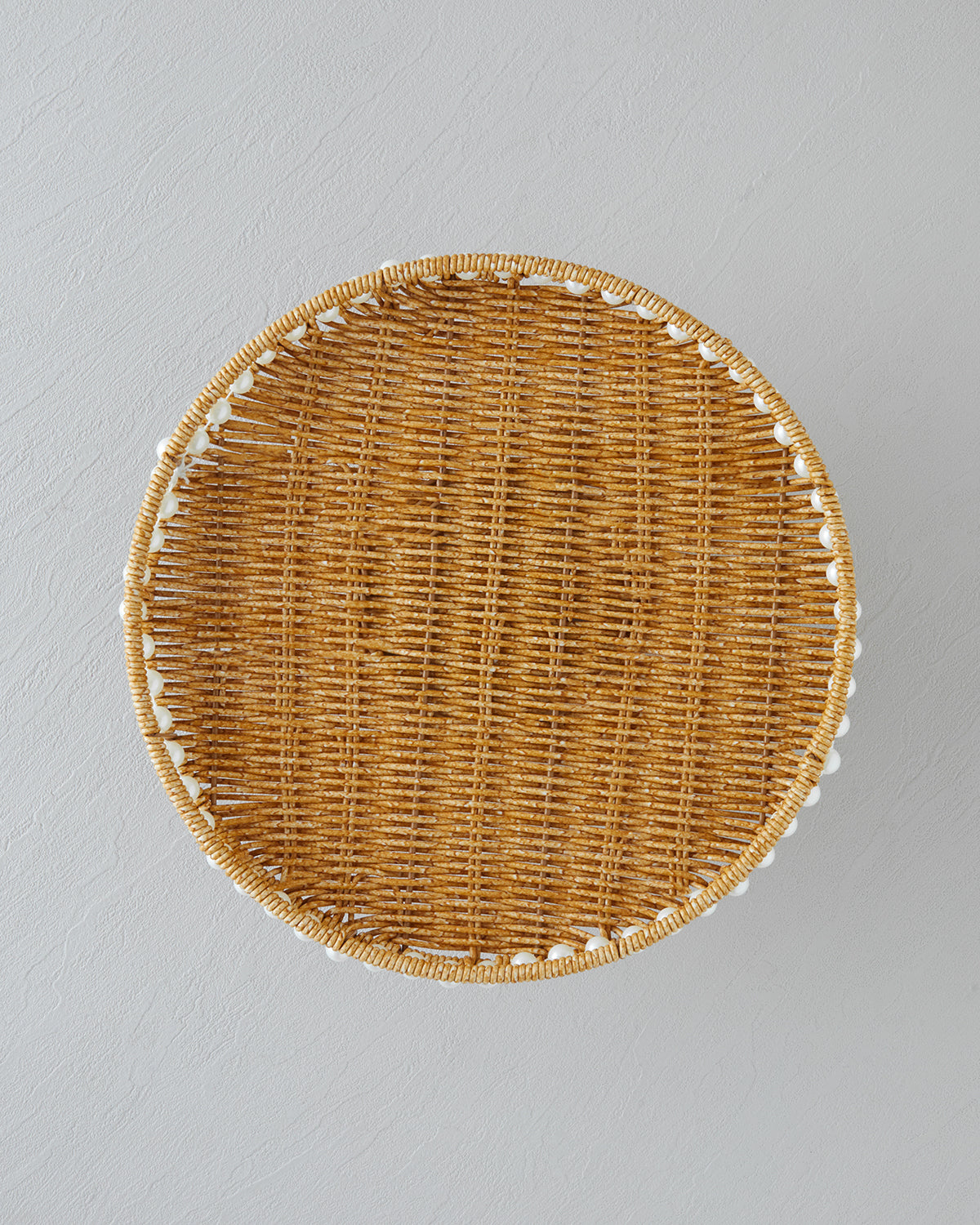 Pearl Plastic Rattan Cake Stand 30 cm Light Brown (view 2)